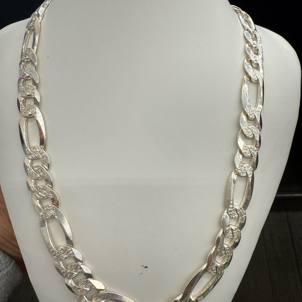 925 sterling silver cuban diamond cut chain